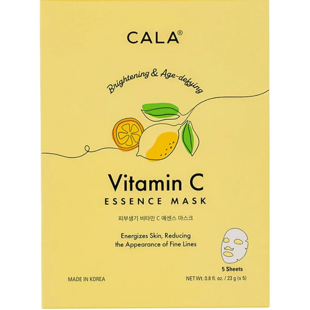 Cala Moisturizing Essence Face Mask 5-Pack – Vitamin C Brightening & Hydration